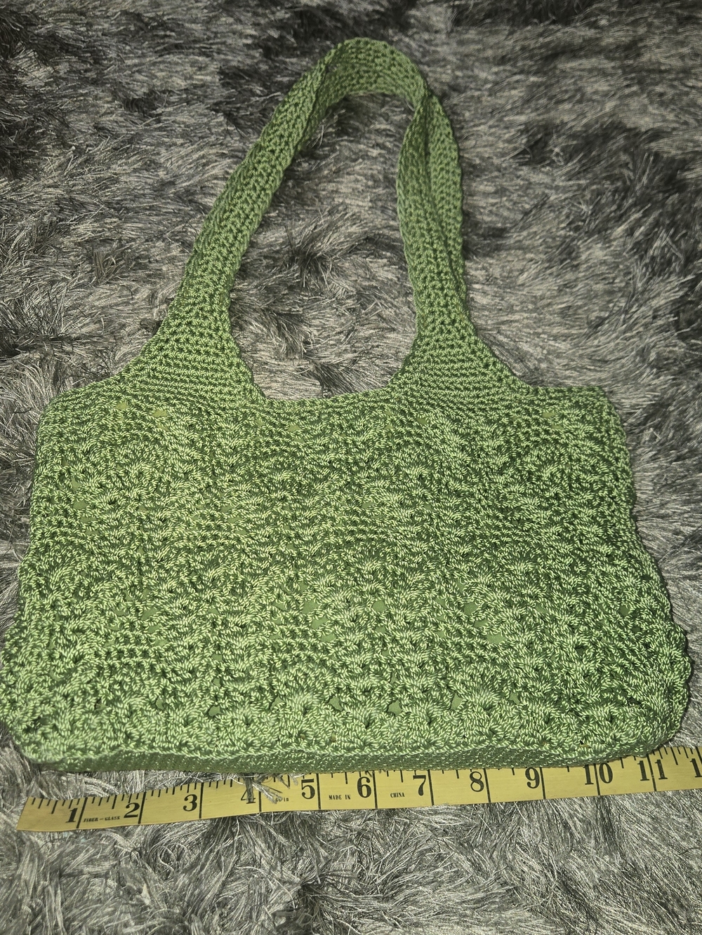 VTG The Sak Sage Green Crochet Shoulder Bag - Picture 2 of 9
